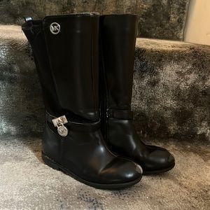 MK Michael Kore Girls Black Knee High boots size 9